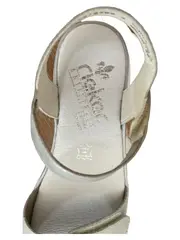 Vorschaubild 7 von Damen Sandalen Gr. 37 Silber Klettverschluss Leder Modern Freizeit