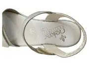 Vorschaubild 6 von Damen Sandalen Gr. 37 Silber Klettverschluss Leder Modern Freizeit