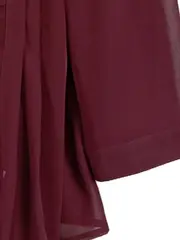 Vorschaubild 3 von Damen Bluse Tunika Rot Gr. 40 Elegant Rundhals mit Falten