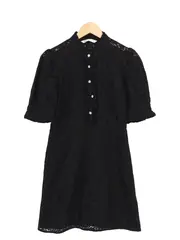 Vorschaubild 1 von Damen Freizeitkleid Schwarz Spitze Gr. 38/M Elegant Vintage