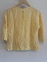 Vorschaubild 2 von Damen Bluse gestreift Gelb Weiß 3/4-Arm Gr. XS