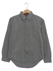 Vorschaubild 1 von Kinder Freizeithemd Gr. 152 Grau Gestreift Casual Langarm Baumwolle