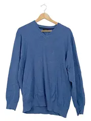 Vorschaubild 1 von Man Pullover Herren Gr. 52/XL Blau V-Ausschnitt Baumwolle