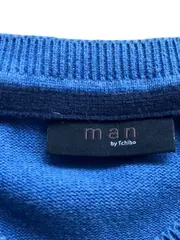 Vorschaubild 4 von Man Pullover Herren Gr. 52/XL Blau V-Ausschnitt Baumwolle