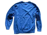 Vorschaubild 2 von Man Pullover Herren Gr. 52/XL Blau V-Ausschnitt Baumwolle