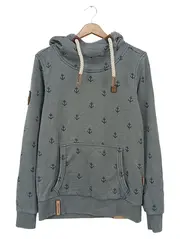 Vorschaubild 1 von Herren Kapuzenpullover Hoodie Grau Anker Maritim Streetwear Gr. 46/S