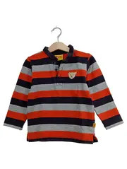 Vorschaubild 1 von Langarmshirt Poloshirt Gr. 98 Gestreift Bär Teddy Orange Blau Jungen