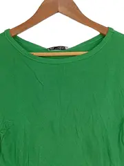Vorschaubild 2 von Damen T-Shirt Grün Rippstrick Casual Gr. 36/S