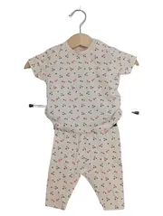 Vorschaubild 1 von Baby Set Shirt Hose Herzen Muster Gr. 56 Beige Baumwolle