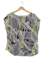 Vorschaubild 1 von Damen T-Shirt Gr. 38 Modern Mehrfarbig mit geometrischem Muster