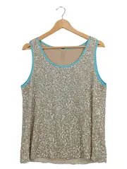 Vorschaubild 1 von Damen Pailletten Top Gr. 42/XL Glamourös Mehrfarbig