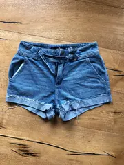 Vorschaubild 4 von Damen Jeans Shorts Gr. W26/34/XS Blau High Waist Schnallen