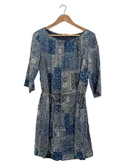 Vorschaubild 1 von Damen Freizeitkleid Gr. 40/L Blau Gemustert Viskose