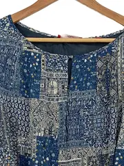 Vorschaubild 2 von Damen Freizeitkleid Gr. 40/L Blau Gemustert Viskose