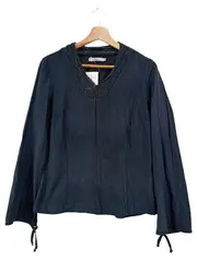 Vorschaubild 1 von Bluse Damen 40/M Schwarz Vintage Bohemian Spitze Langarm