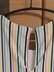Vorschaubild 4 von Damen Sommerkleid gestreift Midikleid Gr. 38 M Mehrfarbig