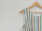 Vorschaubild 6 von Damen Sommerkleid gestreift Midikleid Gr. 38 M Mehrfarbig