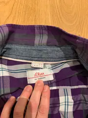 Vorschaubild 3 von Karohemd Herren Gr. L Lila Langarm Freizeithemd Casual