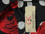 Vorschaubild 3 von Damen festliches Kleid 40/L Schwarz Rot Weiß Punkte Blumen Elegant