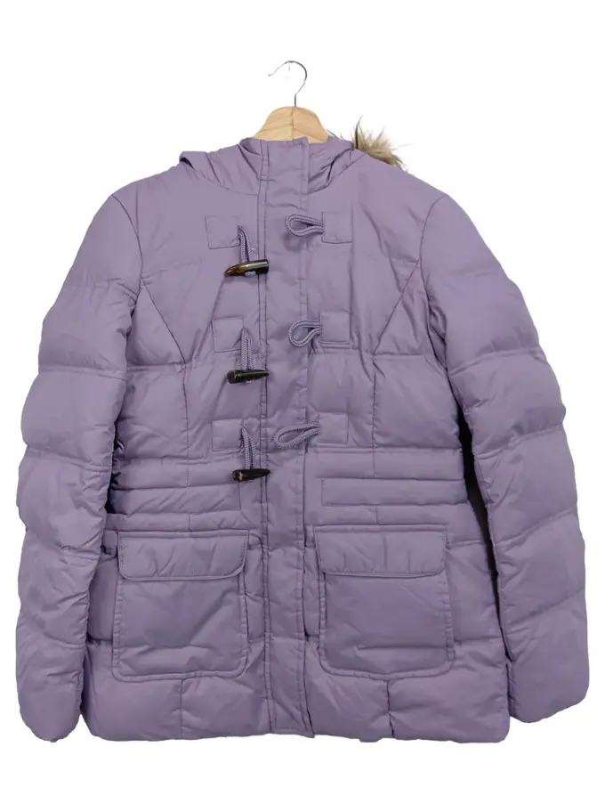 ESPRIT Winterjacke Damen 36 Lila Gesteppt Fellkapuze Freizeit