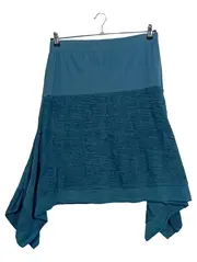 Vorschaubild 1 von Damen Rock Gr. M Petrol Baumwolle Casual Midirock