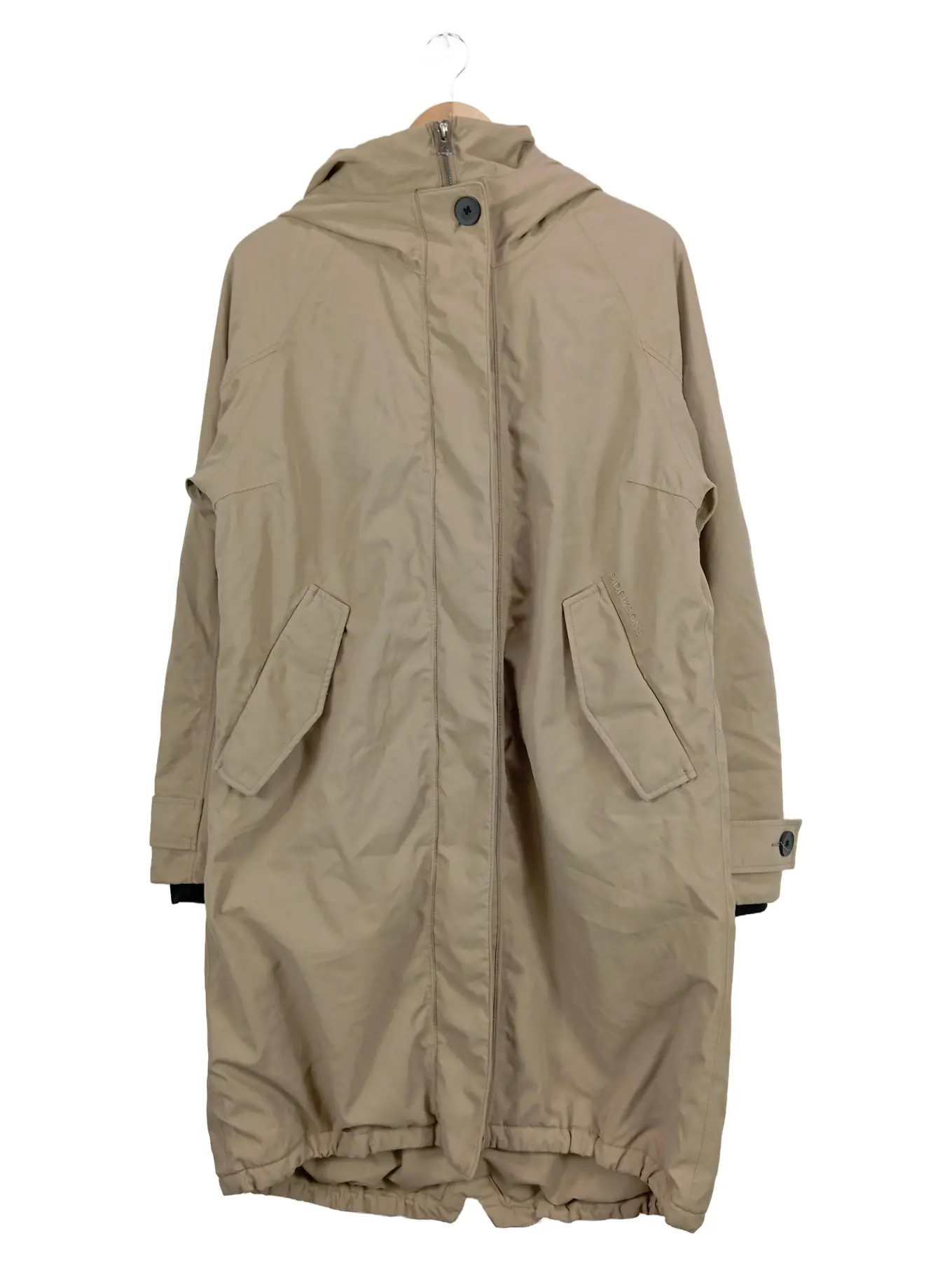 DIDRIKSONS Damen Parka Gr. 42 Beige Outdoor Regenjacke Kapuze
