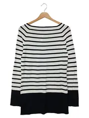 Vorschaubild 2 von Damen Pullover Gr. 36/S Gestreift Schwarz Weiß Klassisch