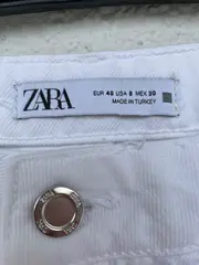Vorschaubild 5 von Damen Stoffhose Gr. 40 Weiß Modern Baumwolle Culotte