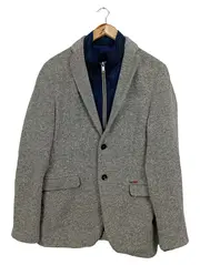 Vorschaubild 1 von MAN Strickjacke Herren M Grau Klassisch Casual Modern Blazer Optik