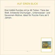 Vorschaubild 3 von Puzzles Tiere der Welt 3x48 Teile Kinderpuzzle ab 5 Jahren