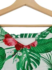 Vorschaubild 3 von Damen Blumenmuster Top Kurzarm Gr. 38 Freizeit Rüschen