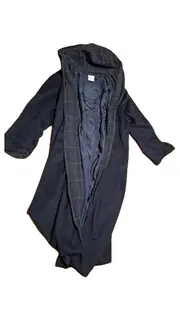 Vorschaubild 2 von Wollmantel Kapuze Gr. 50/52 Schwarz Kariertes Futter