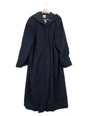 Vorschaubild 1 von Wollmantel Kapuze Gr. 50/52 Schwarz Kariertes Futter