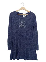 Vorschaubild 1 von Mädchen Jerseykleid blau meliert Gr. 158/164 Langarm