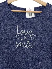 Vorschaubild 3 von Mädchen Jerseykleid blau meliert Gr. 158/164 Langarm