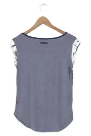 Vorschaubild 2 von Damen T-Shirt Casual Modern Blau Gr. 34/XS mit Metallic-Ärmeln