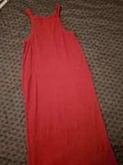 Vorschaubild 4 von Damen Strickkleid Rot Gr. 40/L Rippstrick Freizeit Midikleid