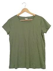 Vorschaubild 1 von Damen T-Shirt Grün Baumwolle Kurzarm Gr. M 38