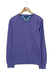 Vorschaubild 1 von Pullover Herren Gr. L Lila V-Ausschnitt Baumwolle