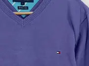 Vorschaubild 3 von Pullover Herren Gr. L Lila V-Ausschnitt Baumwolle