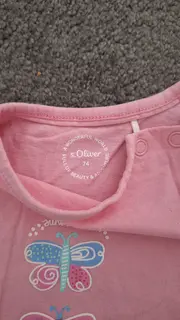 Vorschaubild 3 von Mädchen T-Shirt Gr. 74 Rosa Schmetterlinge