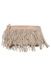 Vorschaubild 2 von Damen Clutch Beige Fransen Bohemian Tasche 14x23cm
