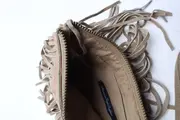 Vorschaubild 3 von Damen Clutch Beige Fransen Bohemian Tasche 14x23cm