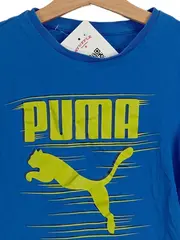 Vorschaubild 3 von Kinder T-Shirt Blau Gr. 128 Kurzarm Logo Print Sportlich Baumwolle