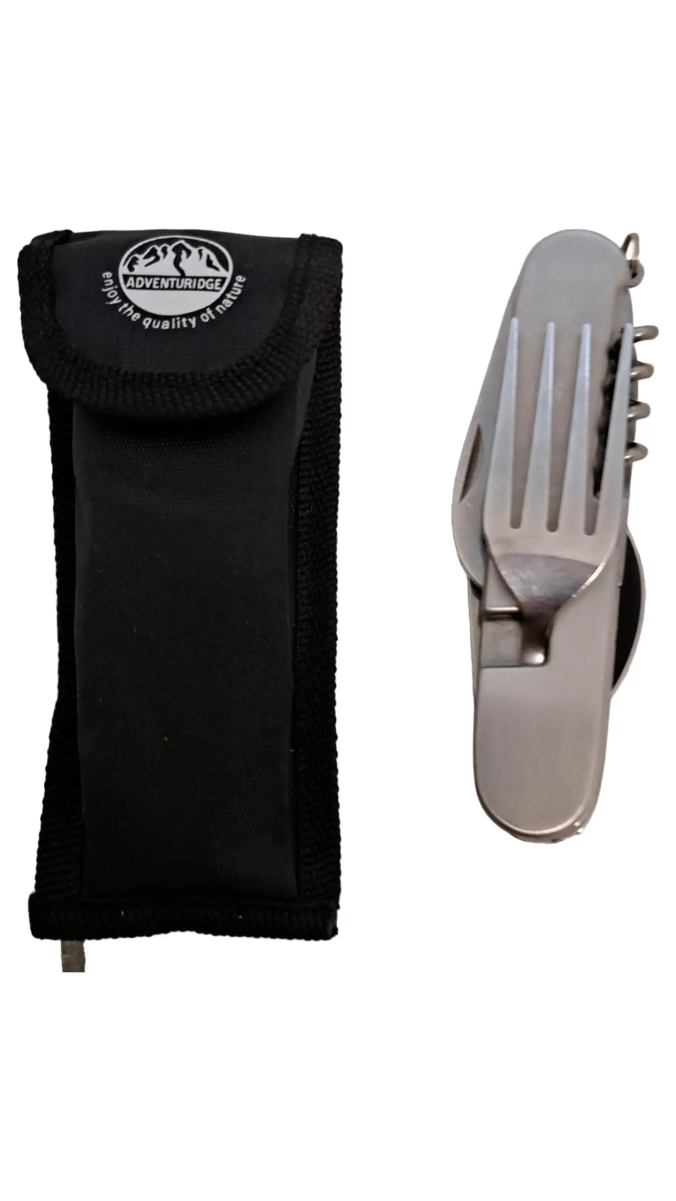 ADVENTURIDGE Camping Besteckset Edelstahl Silber Gabel Löffel Messer Outdoor