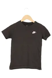 Vorschaubild 1 von Kinder Sport T-Shirt Gr. 140 Schwarz Baumwolle Kurzarm Logo-Print