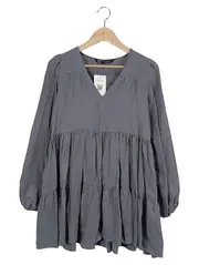 Vorschaubild 1 von Damen Freizeitkleid Gr. 34/XS Grau Bohemian Viskose