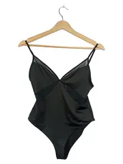Vorschaubild 1 von Body Damen Gr. 38/M Schwarz Mesh-Einsätze Spaghettiträger NEU