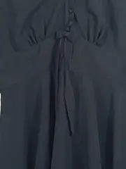 Vorschaubild 3 von Damen Festliches Kleid Gr. 42 Schwarz Elegant Rüschen Schleife Midikleid