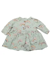 Vorschaubild 1 von Baby Mädchen Kleid Gr. 62 Blau Grafisch Freizeitkleid Baumwolle